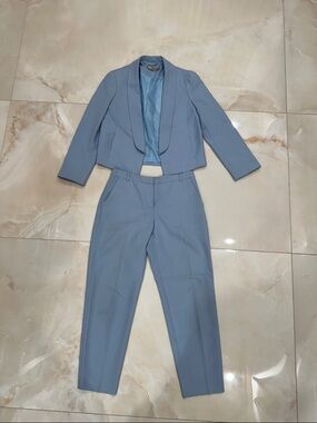 ASOS Light Blue Cropped Blazer & Tapered Trousers